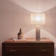Lampe grès et jute tissée