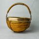 Rattan and brass basket, Italy, 1970