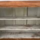 Antique dresser with glass doors and fleur-de-lys from the 50s
