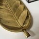Brass leaf-shaped catchall, signed Christofle.