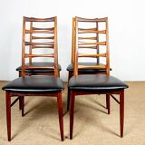 Set of 4 Danish Liz chairs in rosewood by Niels Kofoed, 1960s.