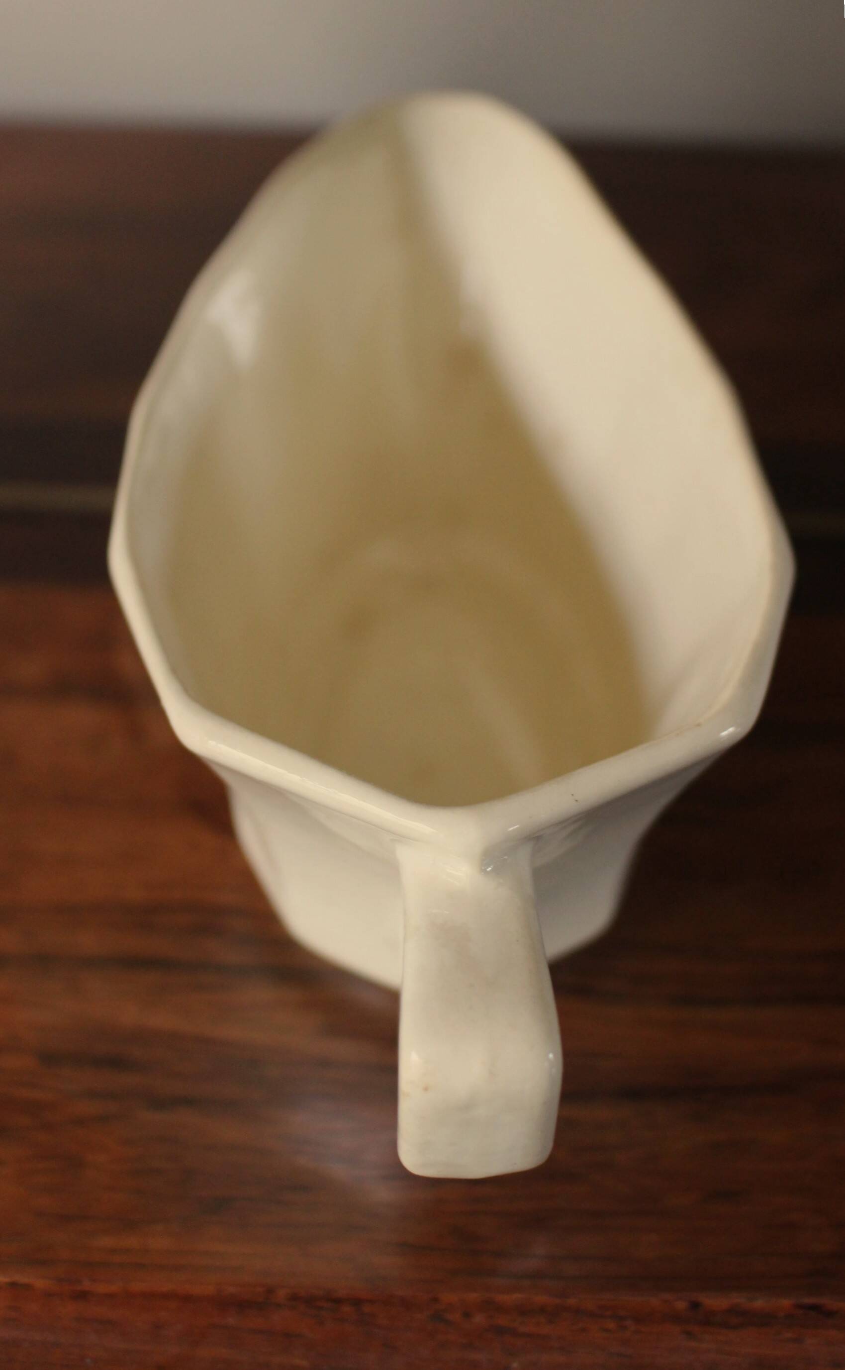 Blue rose sauce boat Digoin Sarreguemines