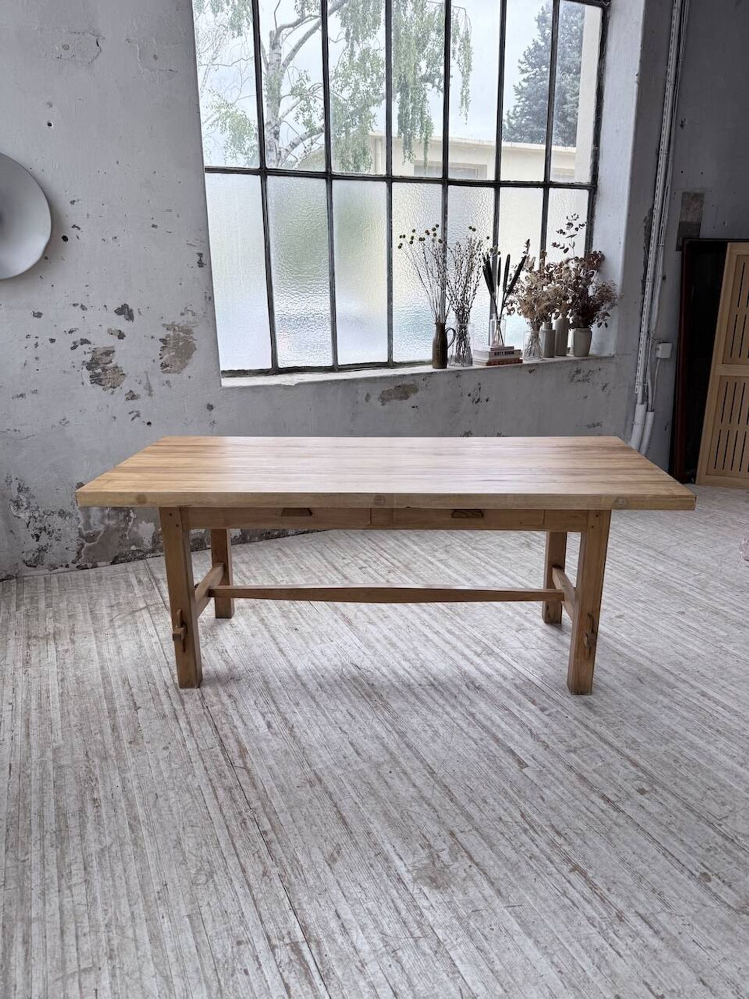 Table mobilier montagne 1950 hêtre massif