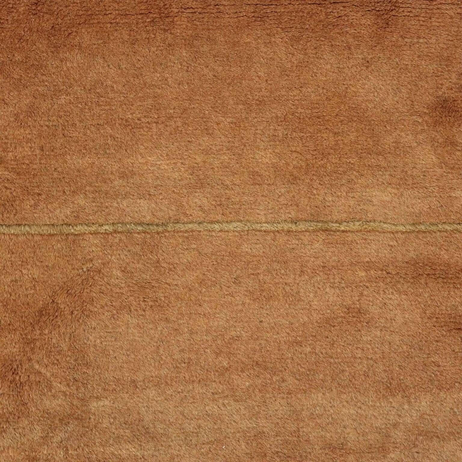 Ancient Asian wool rug, hand-knotted, 118 x 31 in.