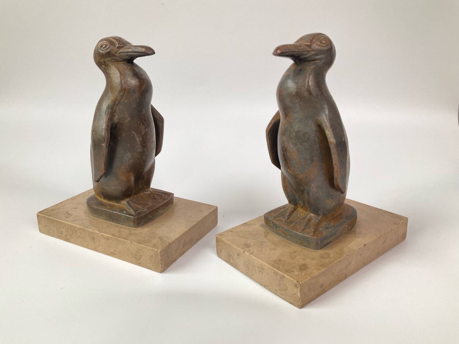 Serre-livres Art Déco pingouin