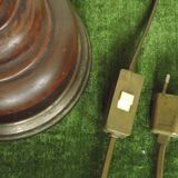 Lampe en bois et verre opalin