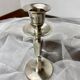 Silver metal candle holder