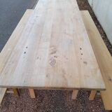 Table and folding benches of bistro guinguette -2m20