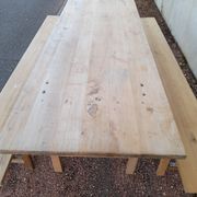 Table and folding benches of bistro guinguette -2m20