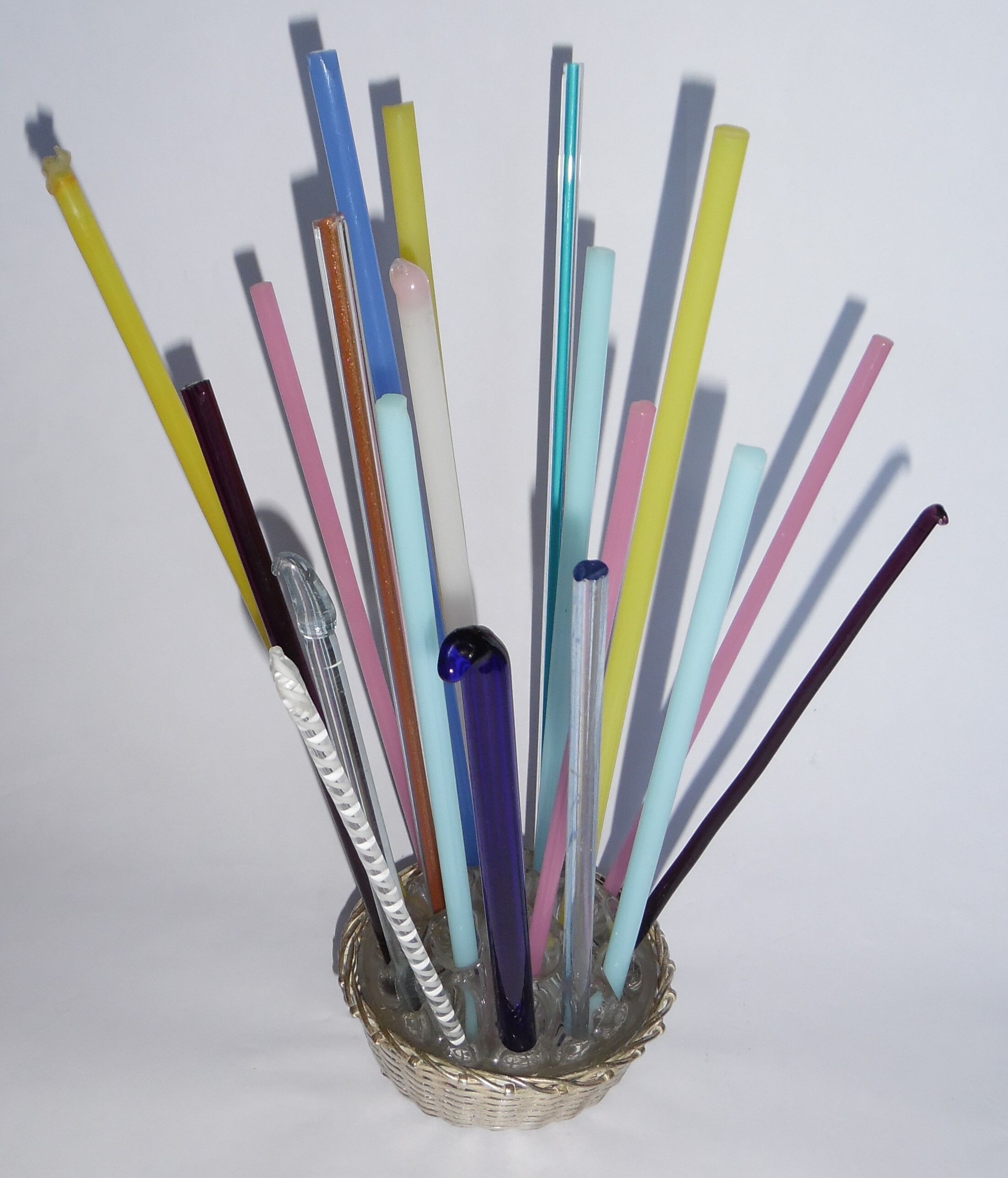 Flower picks on basket base