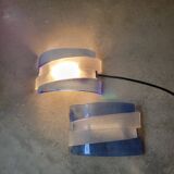 Pair of post-modernist wall lights in blown glass - Murano - vintage