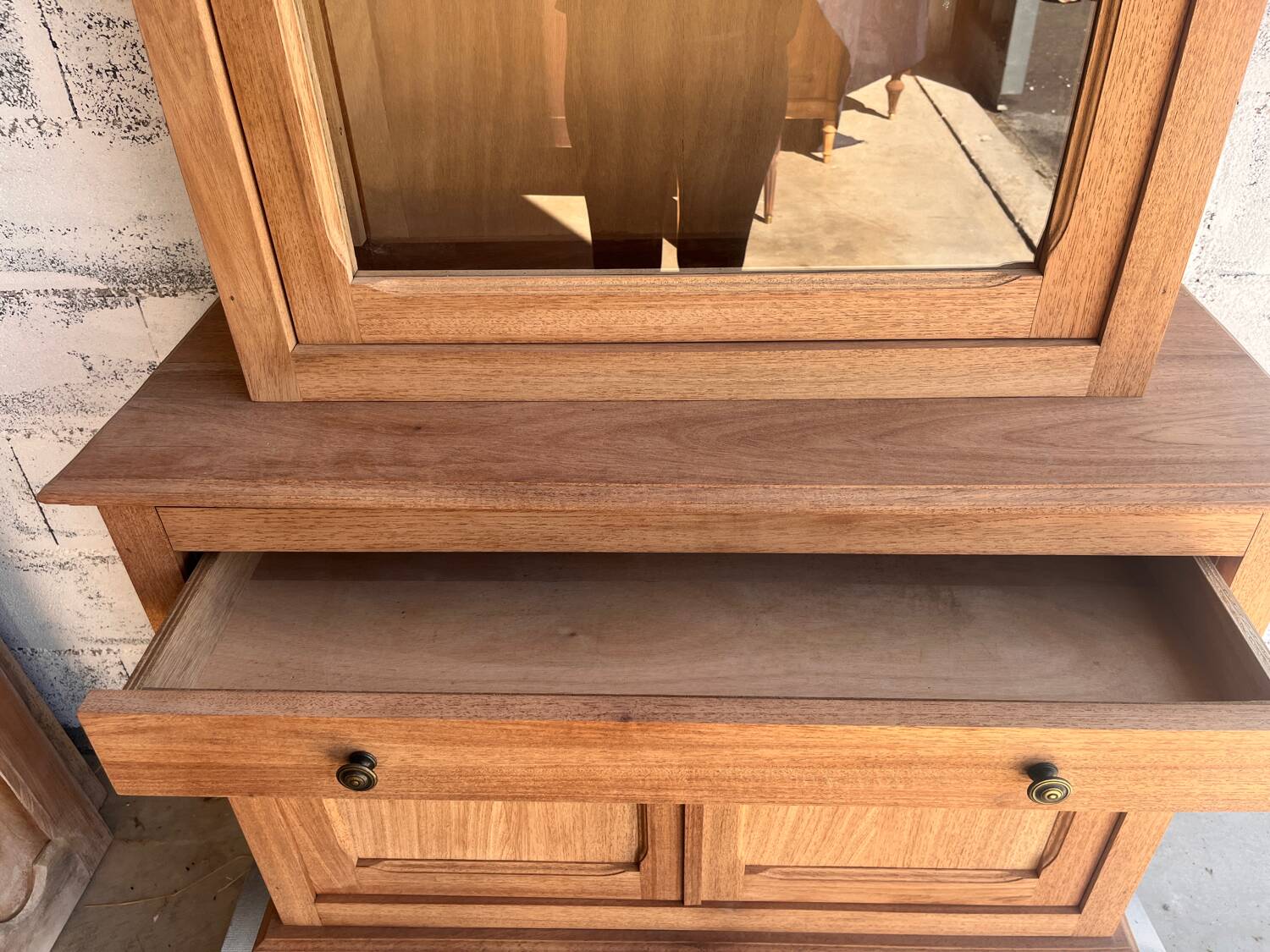 Raw wood gun cabinet