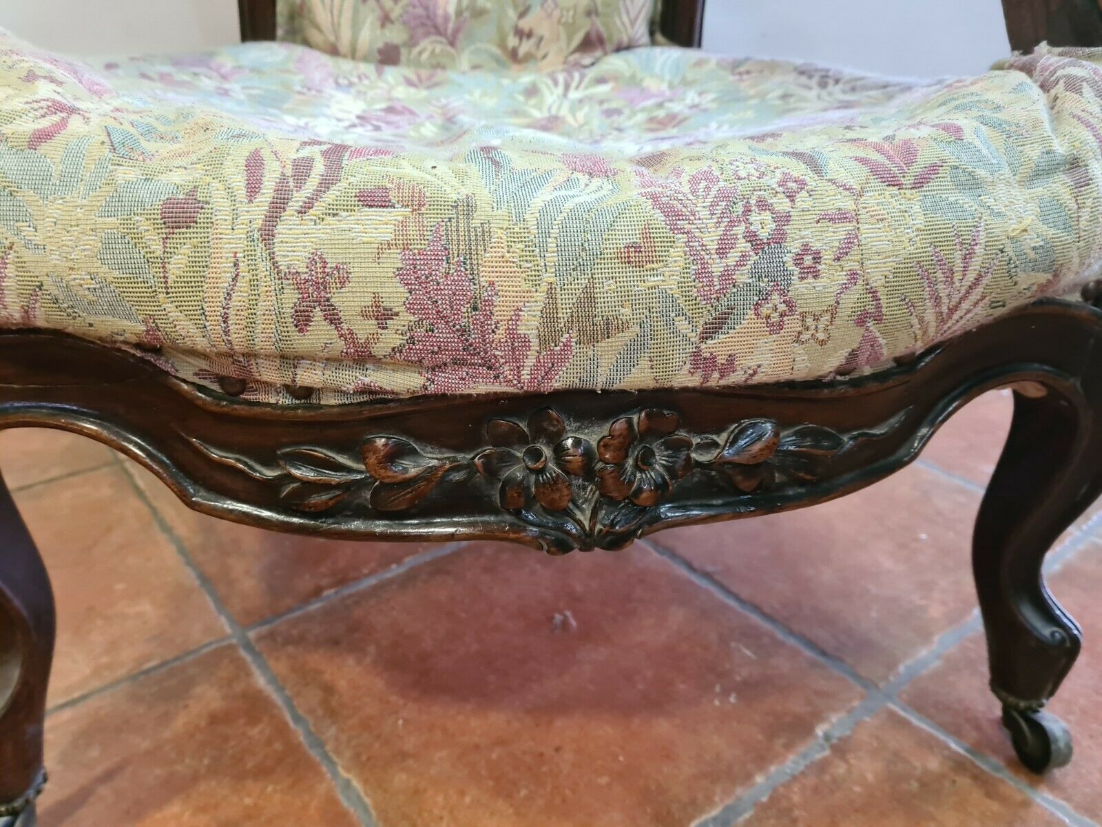 Armchair style Napoleon III in rosewood