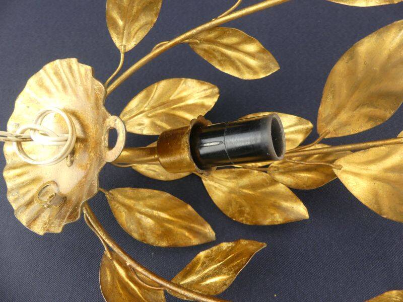 Pair of mourning sconces in gilded sheet metal