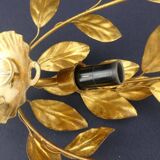 Pair of mourning sconces in gilded sheet metal