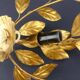 Pair of mourning sconces in gilded sheet metal