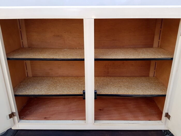 Haut de buffet vintage en bois peint