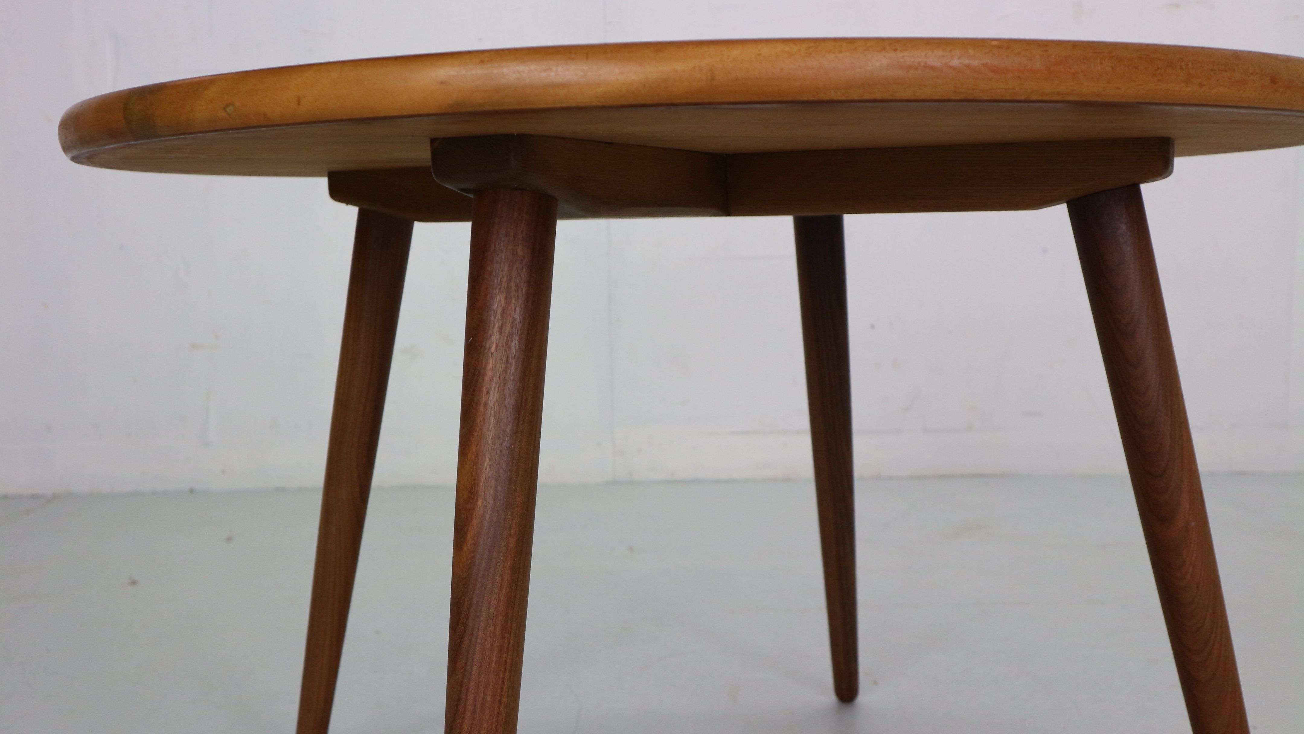 Scandinavian modern teak round coffee table, 1960's denmark