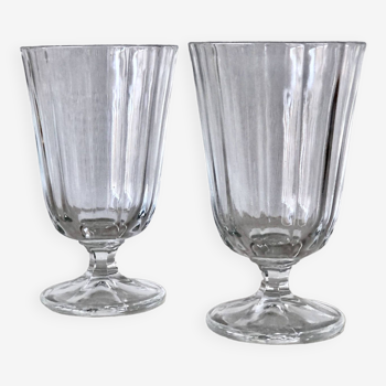 Old faceted glasses on foot