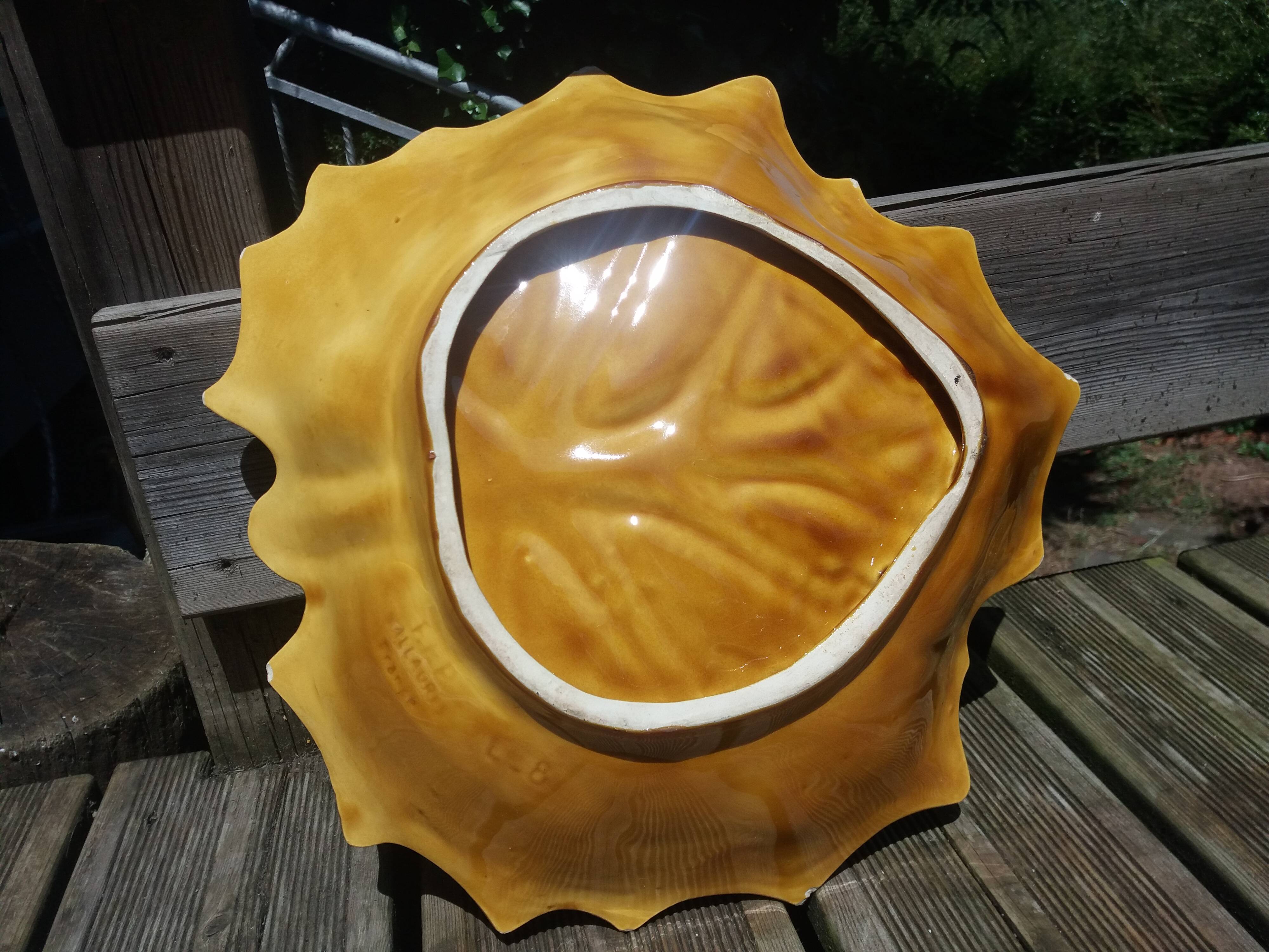 Empty fruit bowl FPP Vallauris leaf