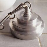 Suspension globe en opaline blanche art déco