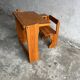 Vintage wooden folding school desk with bench – 1960s