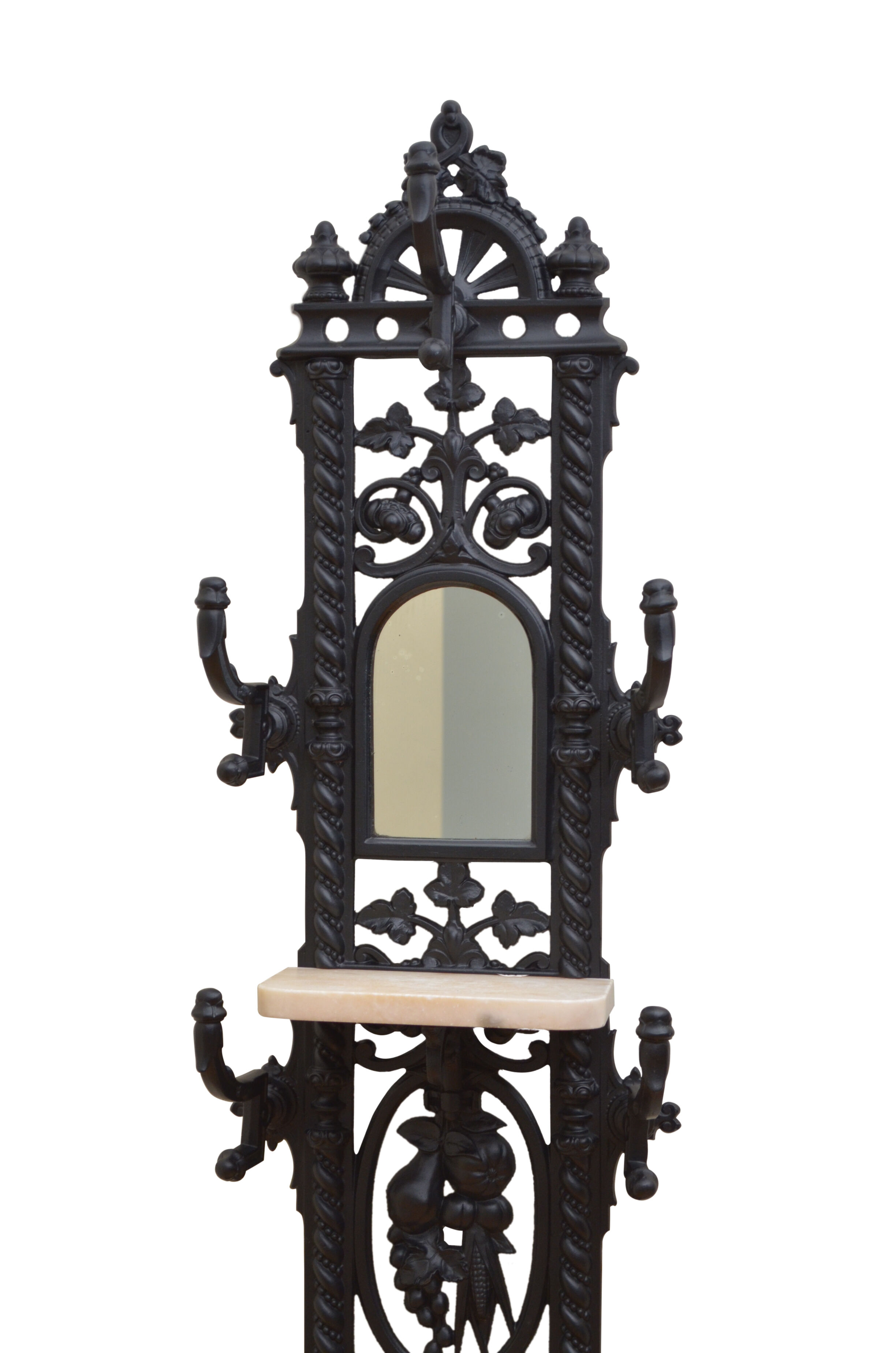 Stylish Victorian cast iron hall stand