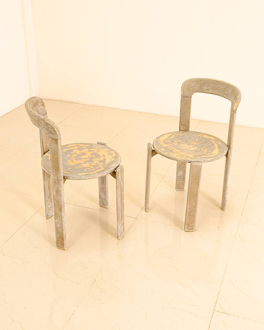 Set of 6 khaki chairs by Bruno Rey for Dietiker 70's