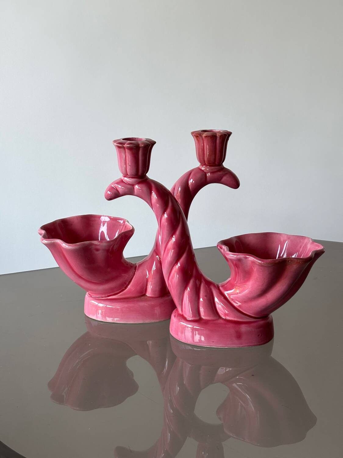 2 vintage Vallauris candlesticks