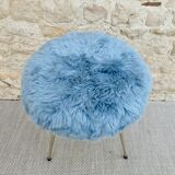 Blue moumoute tripod stool 60s