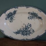 Oval ironstone platter, Clairefontaine, carnation decoration