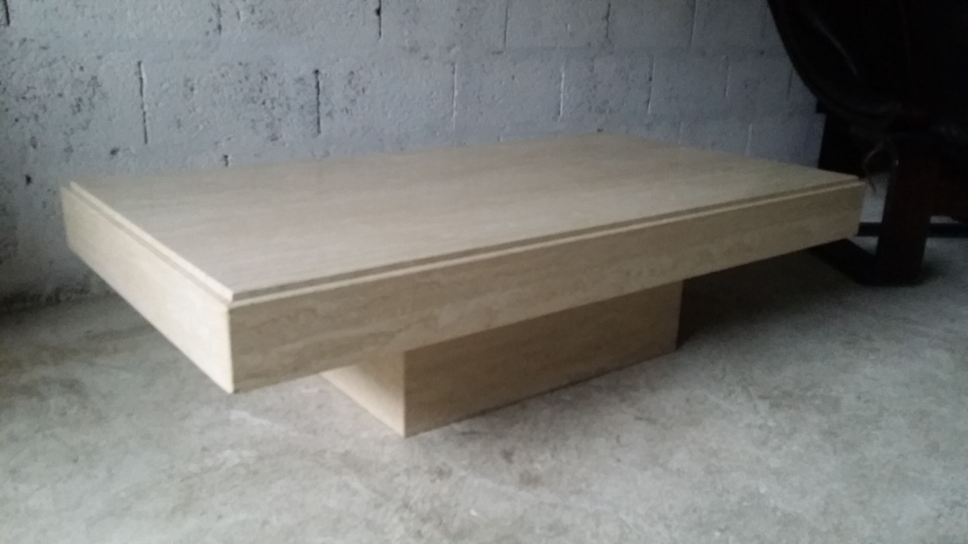 Table basse Travertin vintage années 80 Roche Bobois