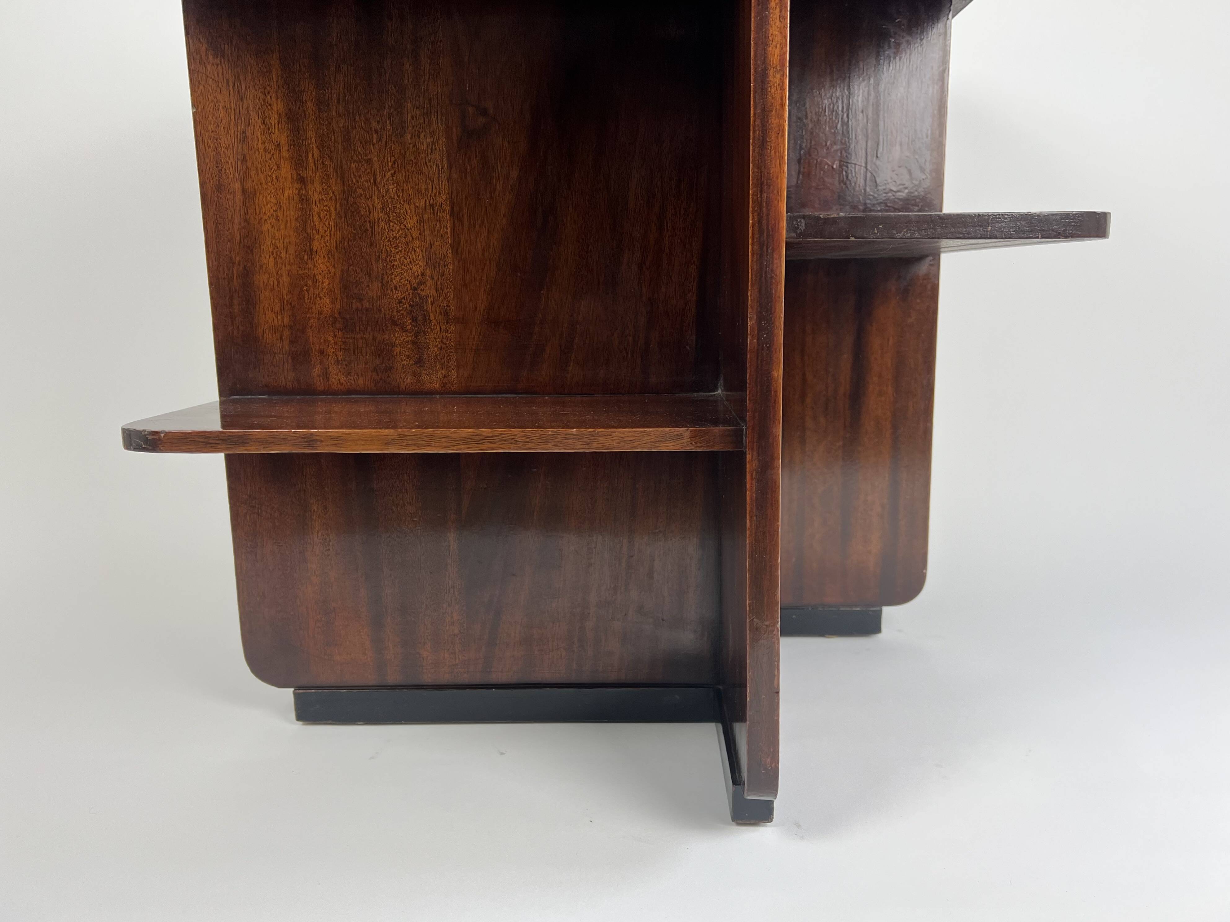 Antique art deco book / side table by Waring & Gillow, England c.1930