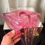 Triangular cut in val st lambert crystal of pink purple color