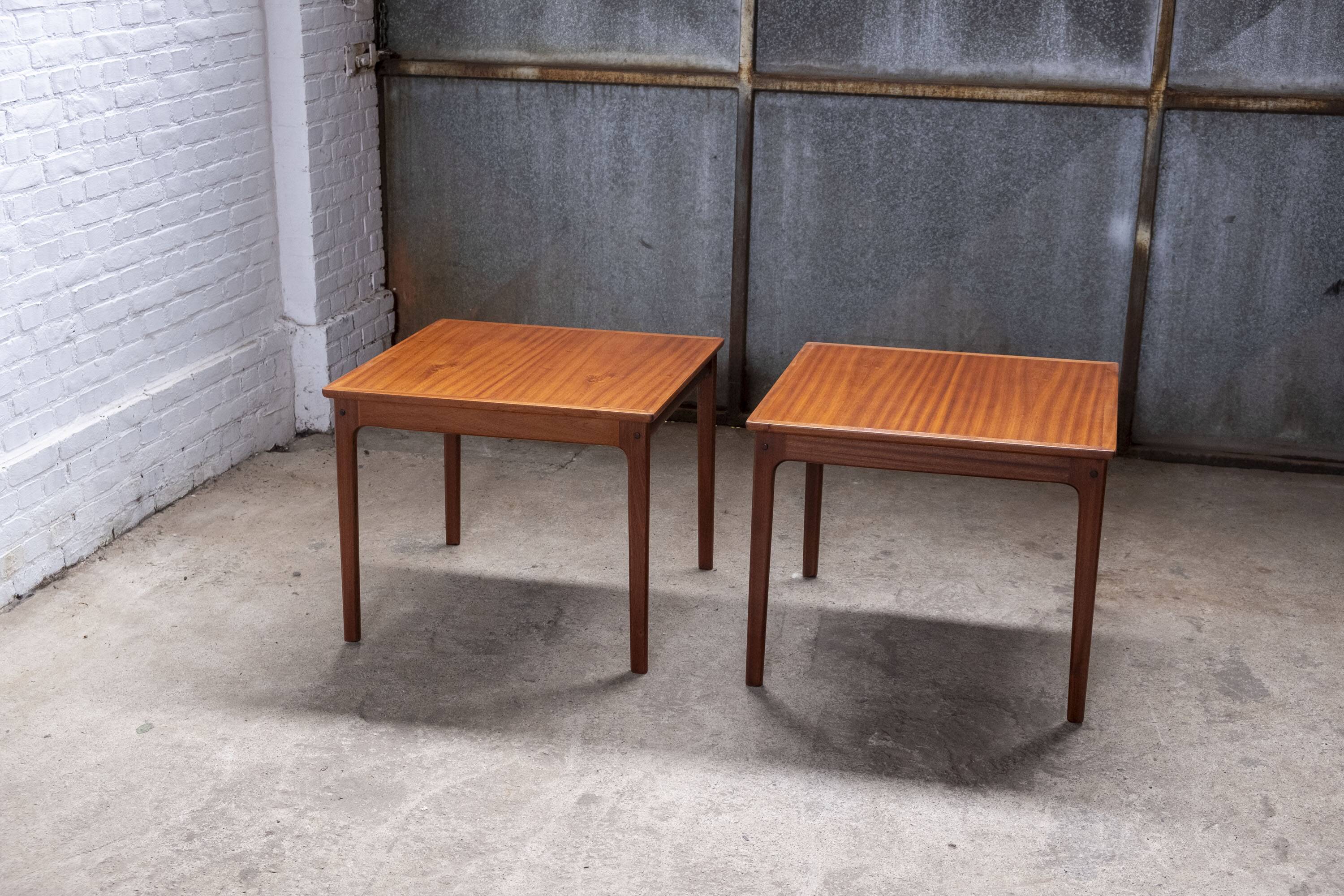 Pair of Ole Wanscher Side Tables in Mahogany, P. Jeppesen 1960s Denmark
