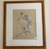 Lithograph "Profil d'homme" by Jean Cocteau