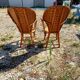 Pair of Vintage Armchairs in Chestnut Slats
