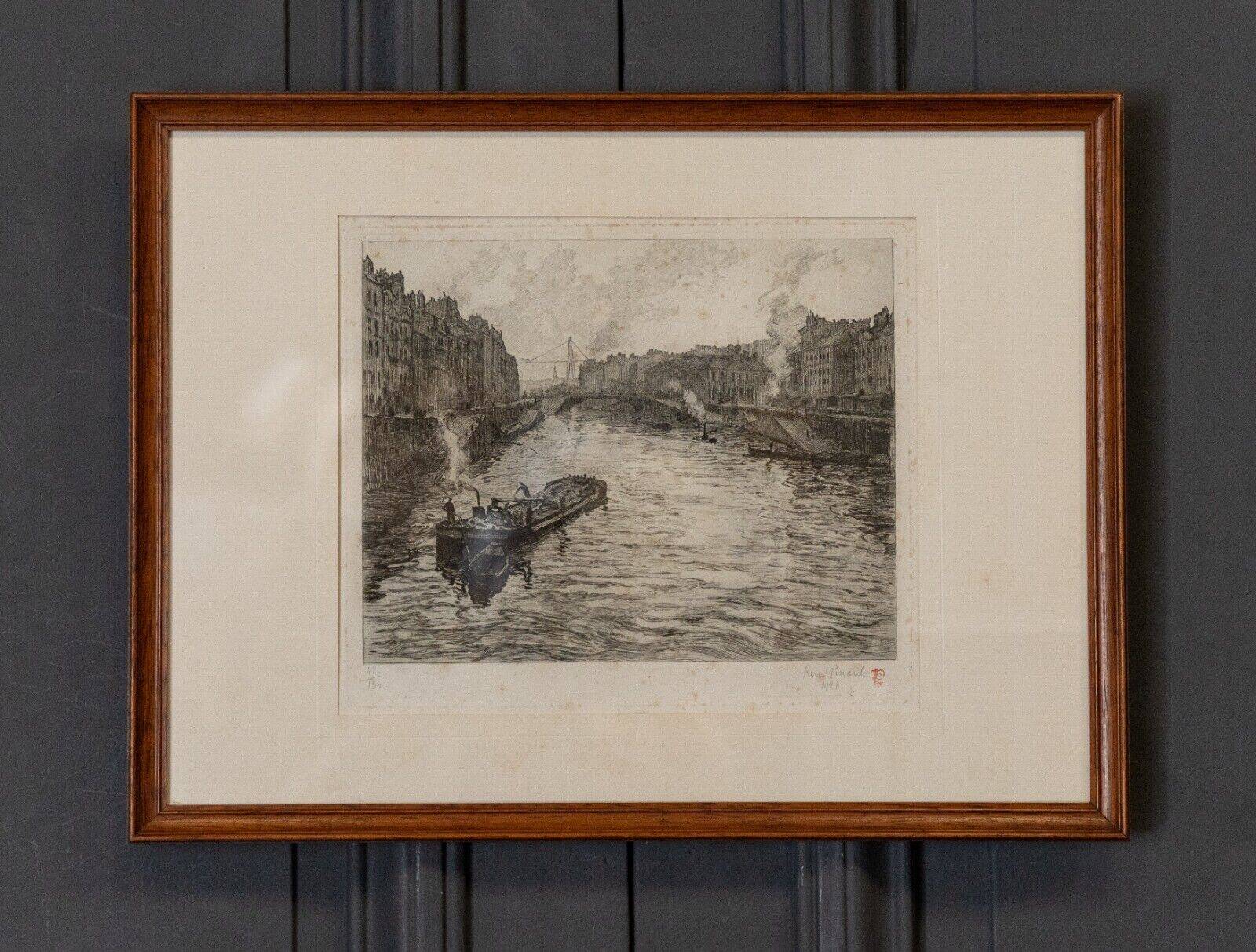 Engraving René Pinard Arms of the stock exchange of the Pont de la fishmonger Nantes