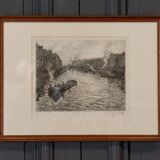 Gravure René Pinard Bras de la bourse du Pont de la poissonnerie Nantes