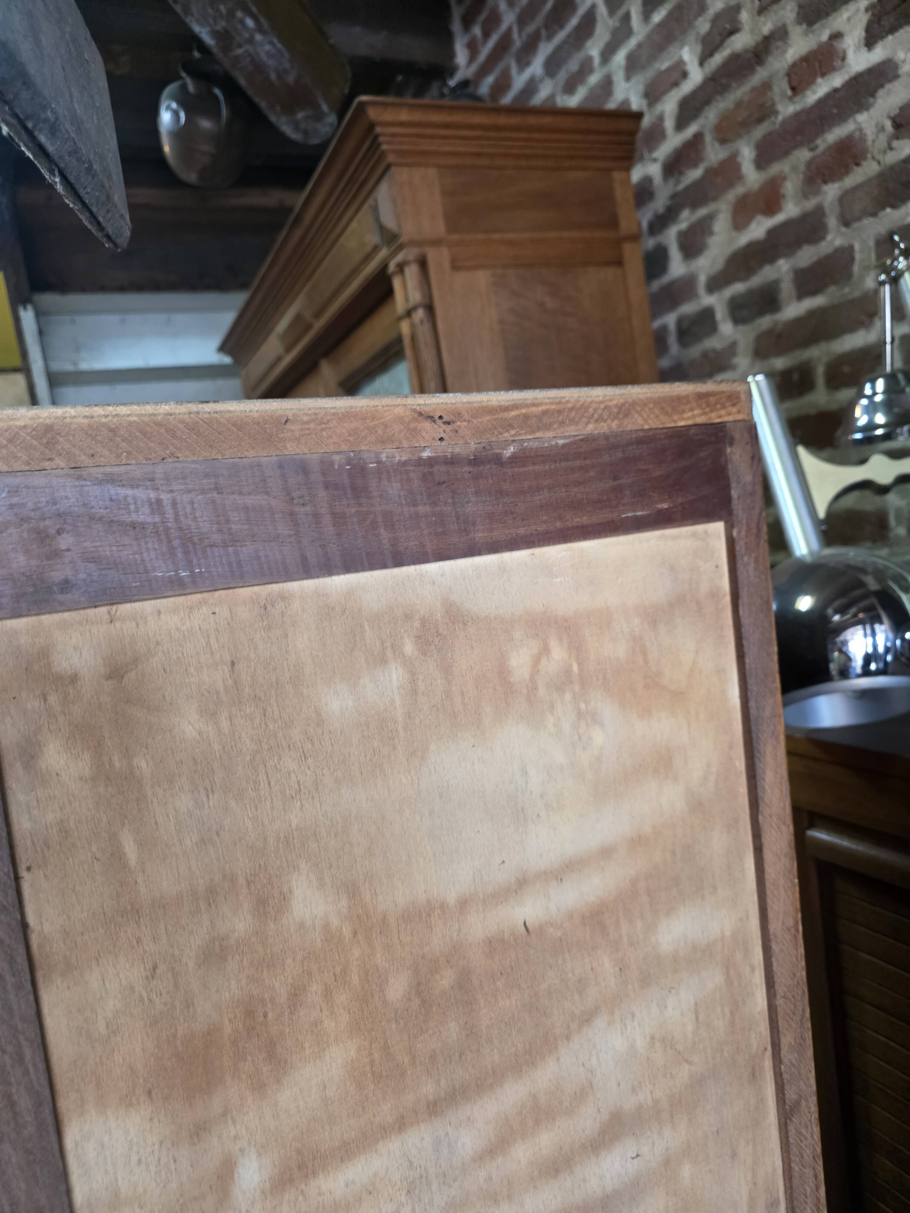 Antique double curtain cabinet in oak