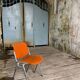 DSC 106 chair in orange by Giancarlo Piretti for Castelli, 1970s.
