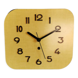 Vintage clock formica rectangular silent wall clock "Sun yellow"