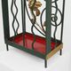 Art deco wrought iron umbrella stand with floral decoration, France ca. 1930