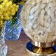Vintage Art Deco globe table lamp in yellow Clichy glass.