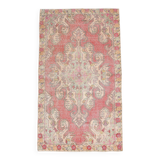 4x7 Red Cream Oriental Vintage Rug, 127x223Cm