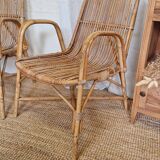 Pair of rattan armchairs