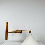 Vintage Ikea pine accordion folding wall lamp, 1980s