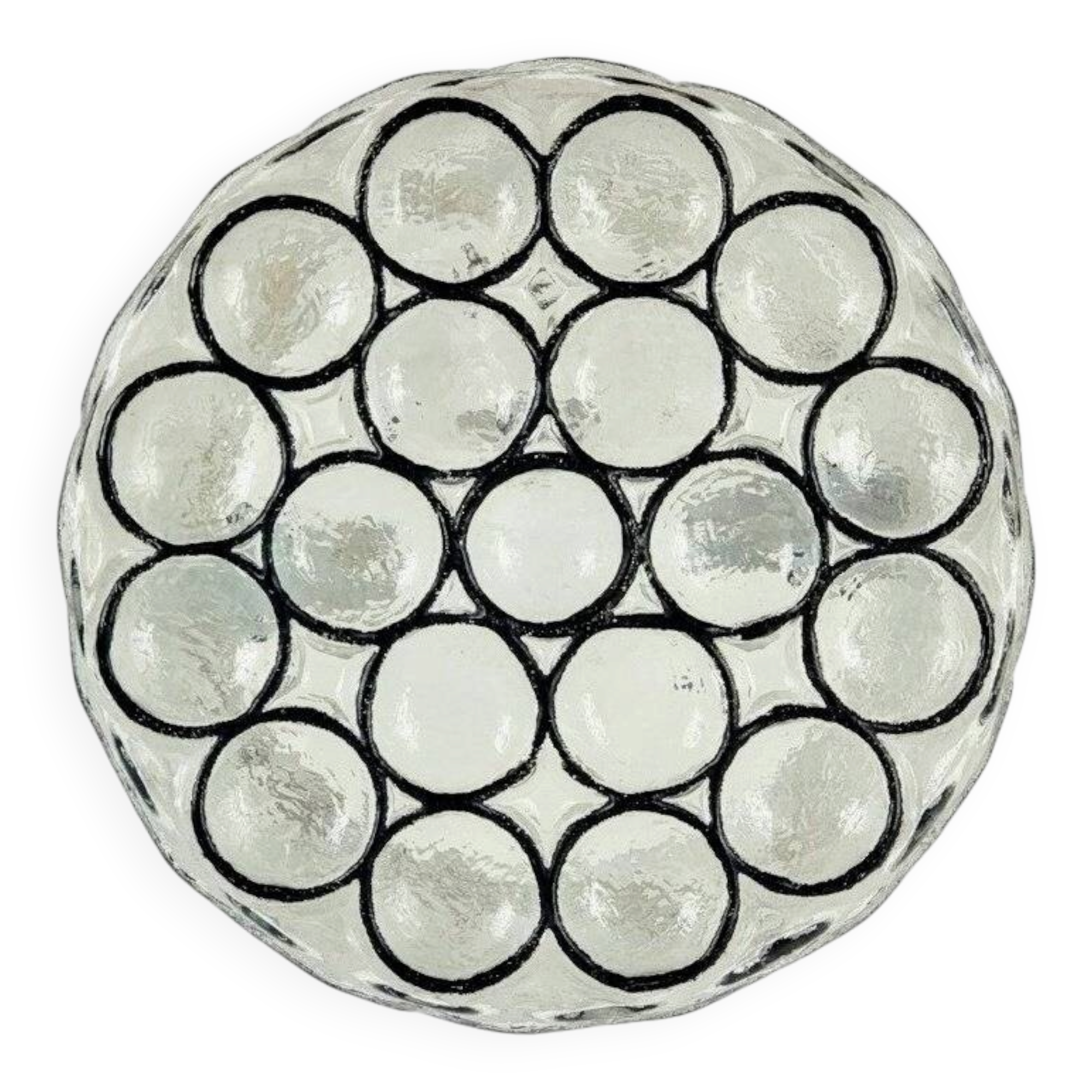 Plafonnier en verre Mid-Century Modern de Limburg, Allemagne, années 1970