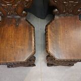 Pair of 19th century walnut stepladder chairs