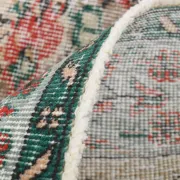 Dusty Red & Green Turkish Vintage Rug, Persian Style Oriental Carpet,